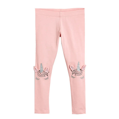 Kids Girls Cartoon Pattern Skinny Cotton Trousers childrensterritory