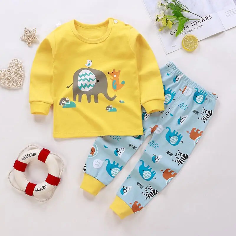 Kids Cartoon Print Long-Sleeved Clothing Set childrensterritory