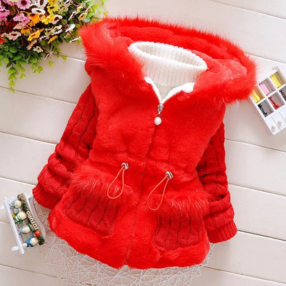Baby Girls Thicken Warm Winter Hooded Jackets childrensterritory