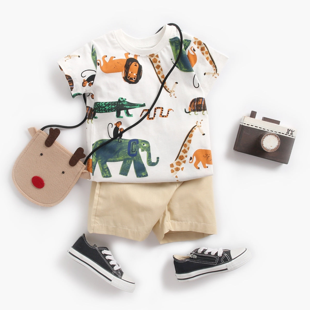 Cartoon Print Baby Boy 2pcs Casual Summer Clothing Sets childrensterritory