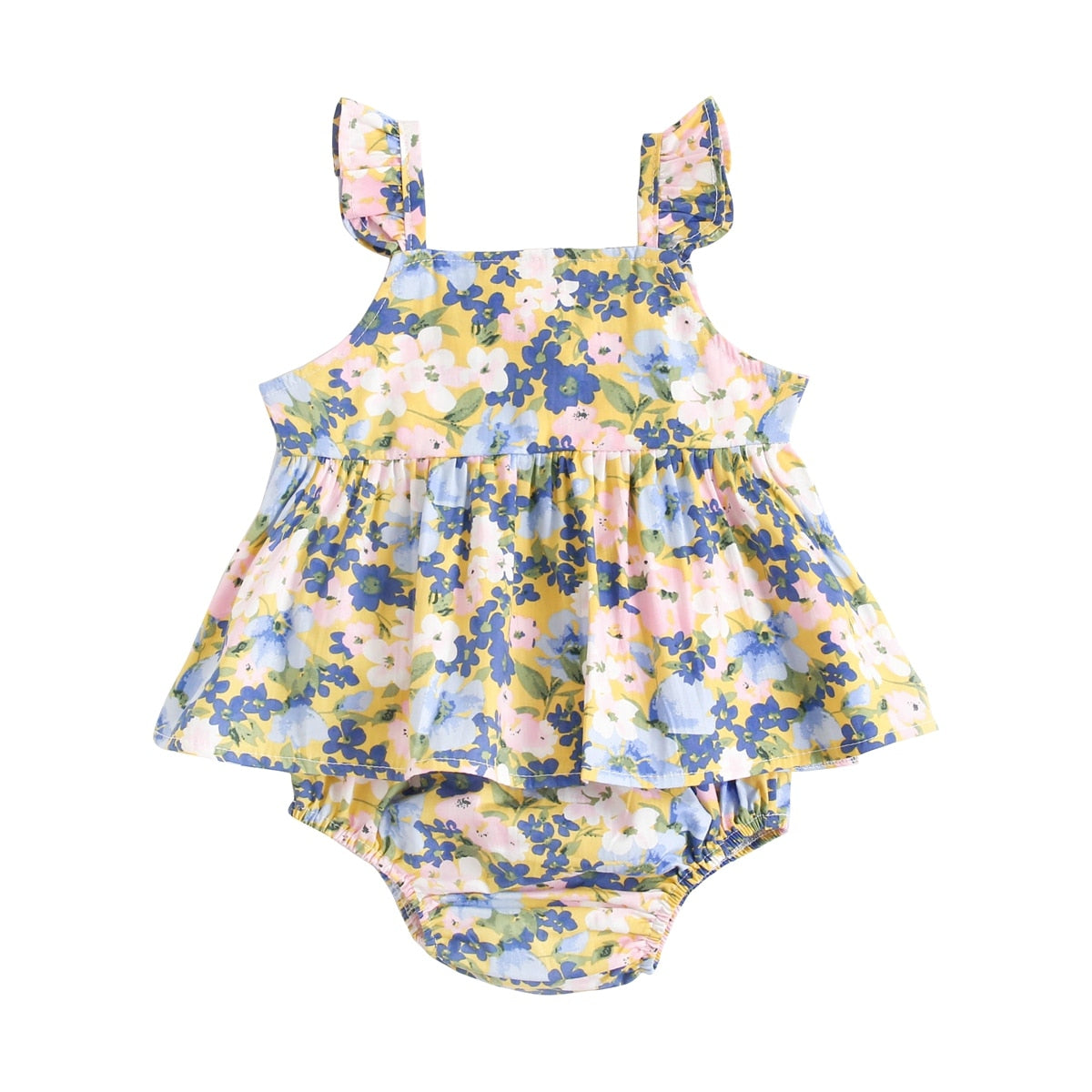 Baby Girls Floral Sleeveless Tops + Shorts Clothing Set childrensterritory