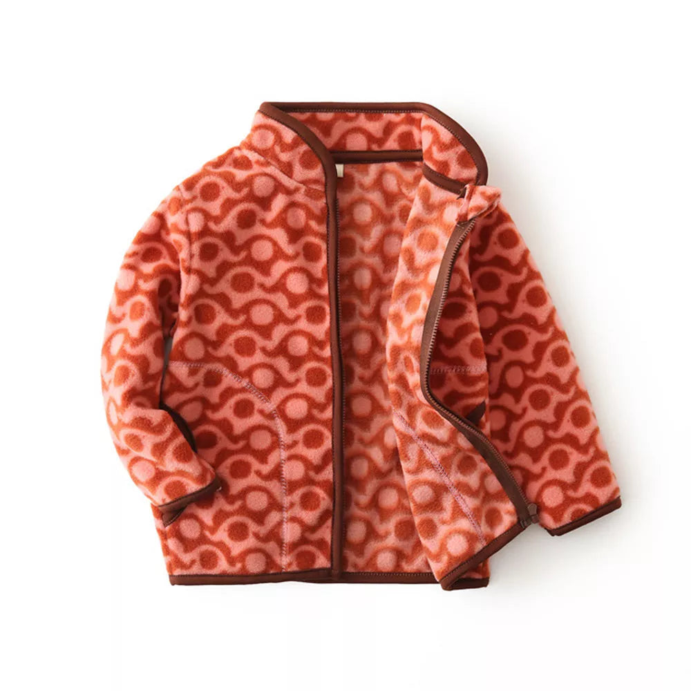Printed Soft Fleece Kids Zipper Outerwear for Boys Girls childrensterritory
