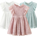 Kids Girls Flower Lace Design Summer Party Dresses childrensterritory