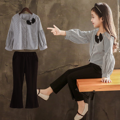 Kids Girls Letter Print Sweater + Leggings Two-Piece Clothing Set childrensterritory