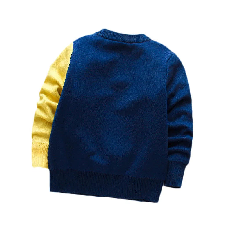 Kids Cartoon Print Long-Sleeved Winter Sweater