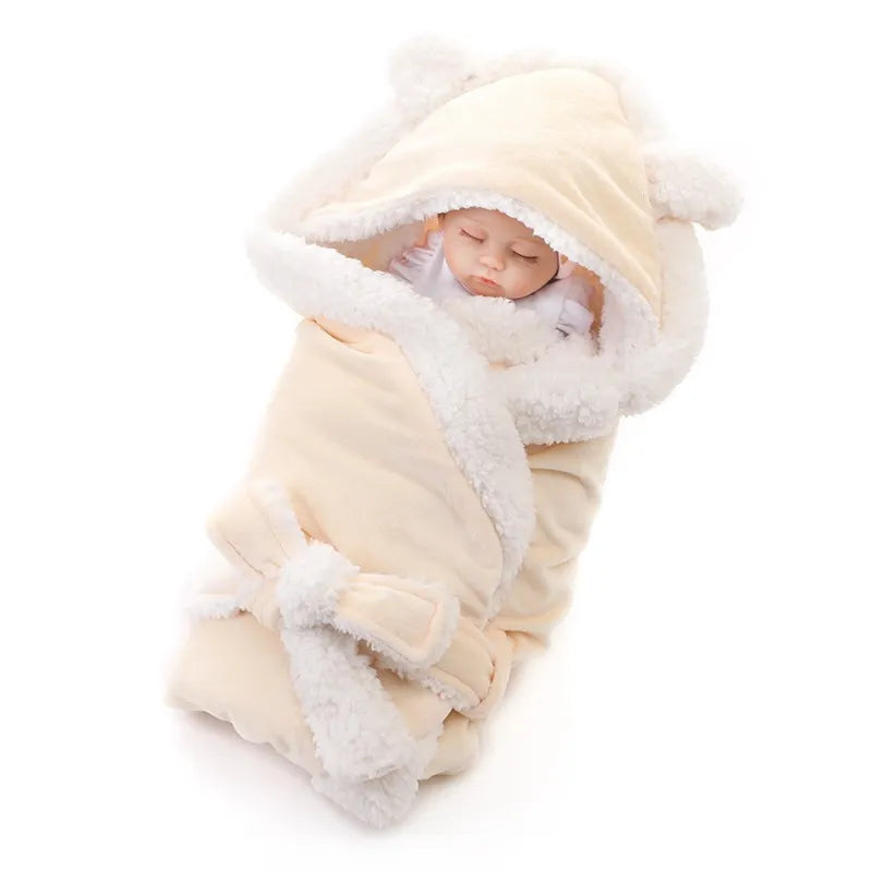 Warm Soft Baby Blanket and Swaddling Solid Bedding Set childrensterritory