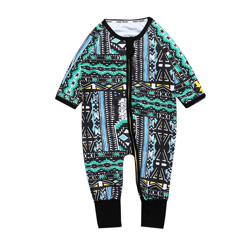 Baby Long Sleeve Printed Rompers for Spring