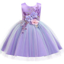 Girls Floral Design Tutu Elegant Party Dresses childrensterritory