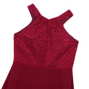 Kids Girls Halter Lace Design Chiffon Long Prom Ball Gowns childrensterritory