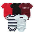 Cartoon Print Baby Girls Short Sleeve Cotton Romper Set