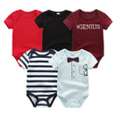 Cartoon Print Baby Girls Short Sleeve Cotton Romper Set