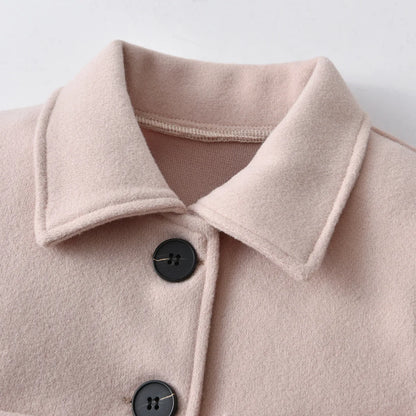 Baby Girls Woolen Jacket Mid-length Coat Outerwear childrensterritory
