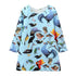 Flower Birds Printing Long Sleeve Princess Girl Dresses childrensterritory