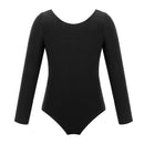 Kids Girls Long Sleeve Solid Color Ballet Leotards Bodysuit childrensterritory