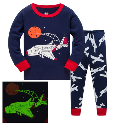 Kids Boys Space Rockets Printed Sleepwear Pajamas childrensterritory