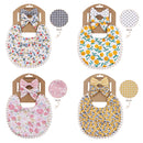 4Sets/Lot Floral Infant Burp Clothes with Bow Tie Headband childrensterritory