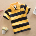 Color Striped Design Short Sleeve Kids Summer Shirts childrensterritory