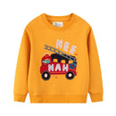 Cartoon Vehicle Design Kids Boys Cotton Sweatshirts childrensterritory