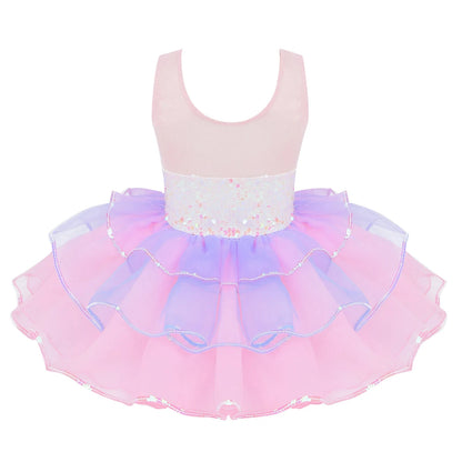 Shiny Sequins Design Tutu Ballet Dress for Little Girls childrensterritory