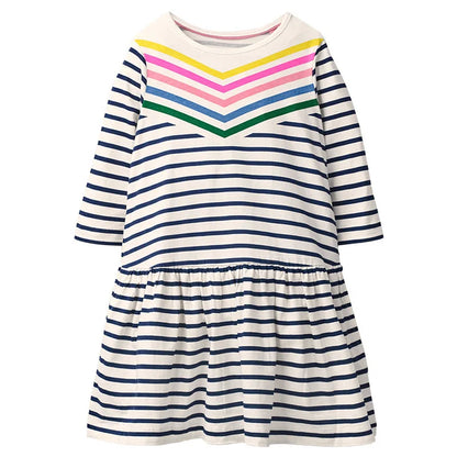 Long-Sleeved Printed Summer Dresses For Girls childrensterritory