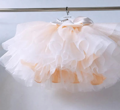 Elegant Beaded Bow Design Little Girls Pageant Baptism Dress
