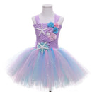 Kids Girls Mermaid and Starfish Design Tutu Party Dresses childrensterritory