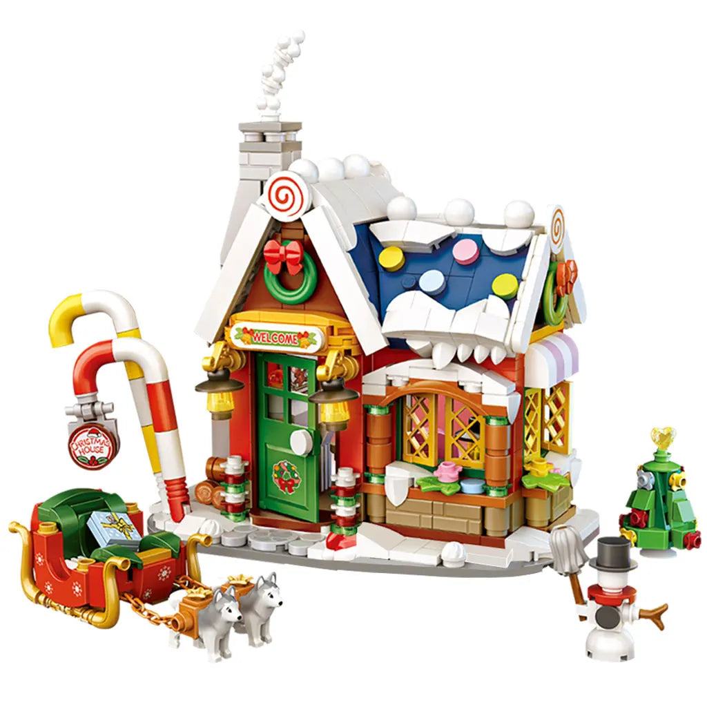 Mini Christmas House Building Blocks Toys Gift for Kids