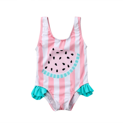 Lovely Watermelon Print Baby Girls Swimwear childrensterritory