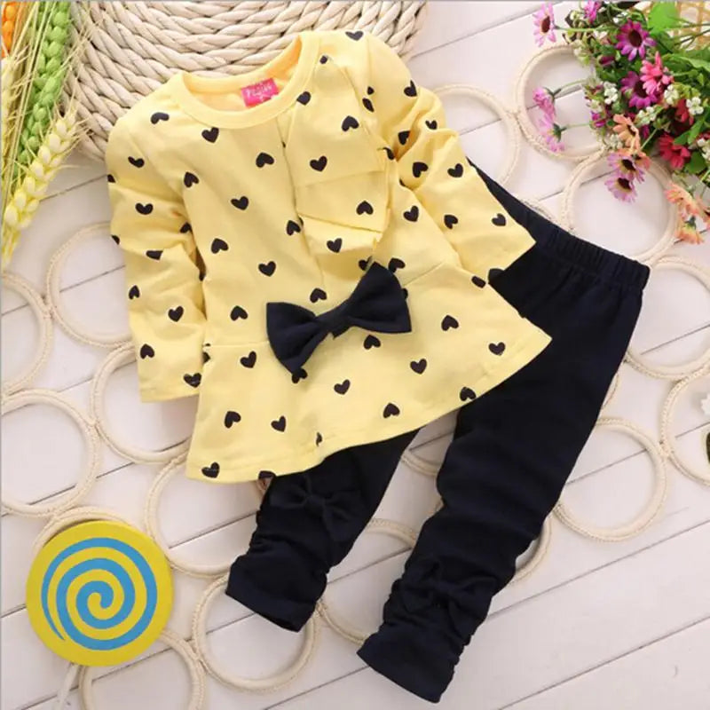 Baby Girls’ Winter Clothing Set with Bow Design