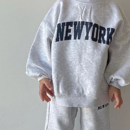Letter Printed Toddler Sweatshirt + Trousers Clothing Set childrensterritory