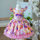Floral Print Kids Girls Birthday Wedding Lolita Dress childrensterritory