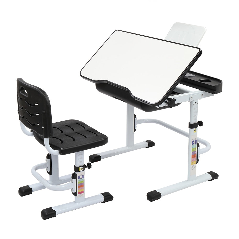 70cm Kids Study Table And Chair Set w/Reading Stand childrensterritory