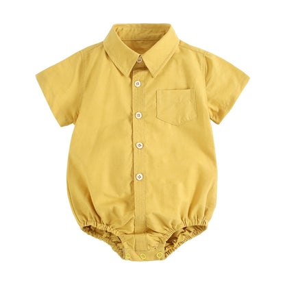 Plaid Cotton Baby Boys Short Sleeve Summer Bodysuit childrensterritory