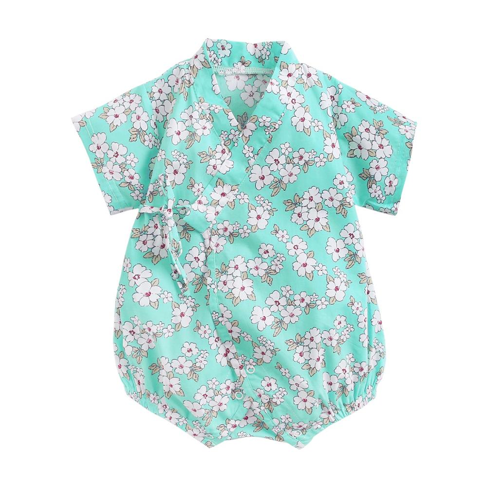 Baby Boys Girls Floral Cotton Bodysuits for Summer childrensterritory