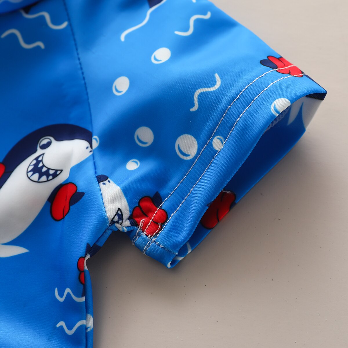 Baby Boys Cartoon Shark Print Blue Beachwear childrensterritory