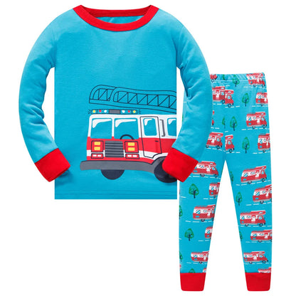 Kids Boys Cartoon Print Long Sleeve Cotton Sleepwear childrensterritory