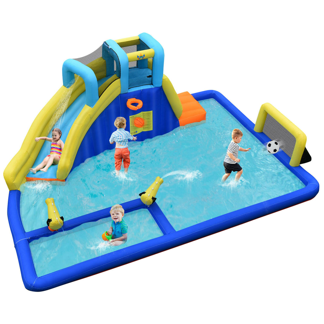 6-in-1 Mega Inflatable Water Slide Bounce House for Kids childrensterritory