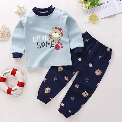 Kids Cartoon Print Long-Sleeved Clothing Set childrensterritory
