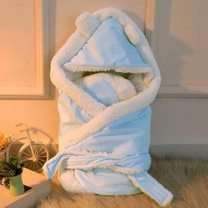 Warm Soft Baby Blanket and Swaddling Solid Bedding Set childrensterritory
