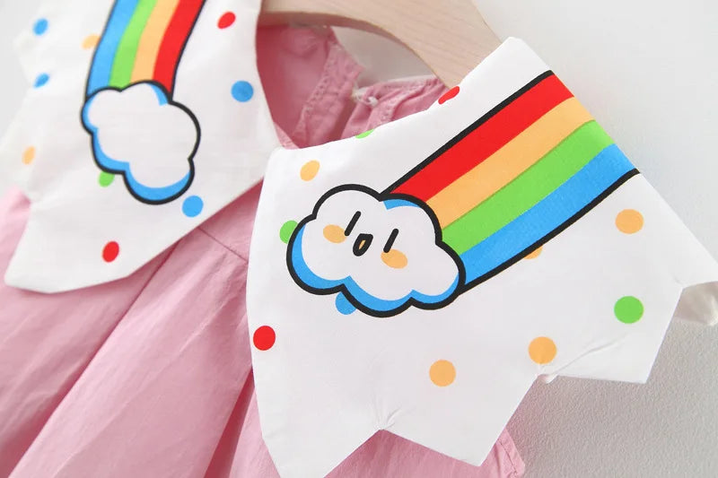 Baby Girl Rainbow Design Sleeveless Party Dress