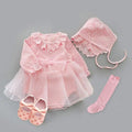 Newborn Girl Christening Dresses Set (Shoes, Tights & Long Socks) childrensterritory