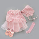 Newborn Girl Christening Dresses Set (Shoes, Tights & Long Socks) childrensterritory