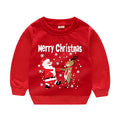 Christmas Letters and Santa Cartoon Prints Kids Sweatshirts childrensterritory