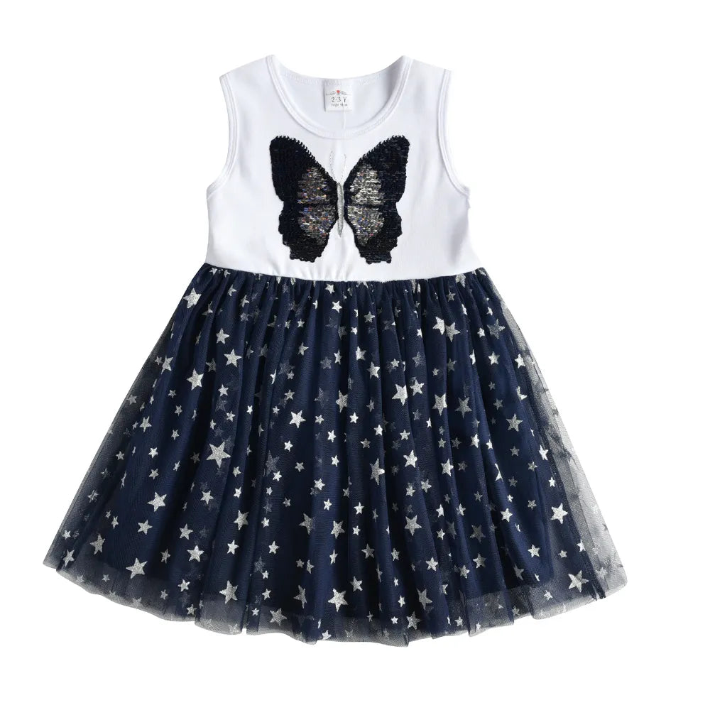 Kids Girls Unicorn Embroidery Birthday Tutu Dresses childrensterritory