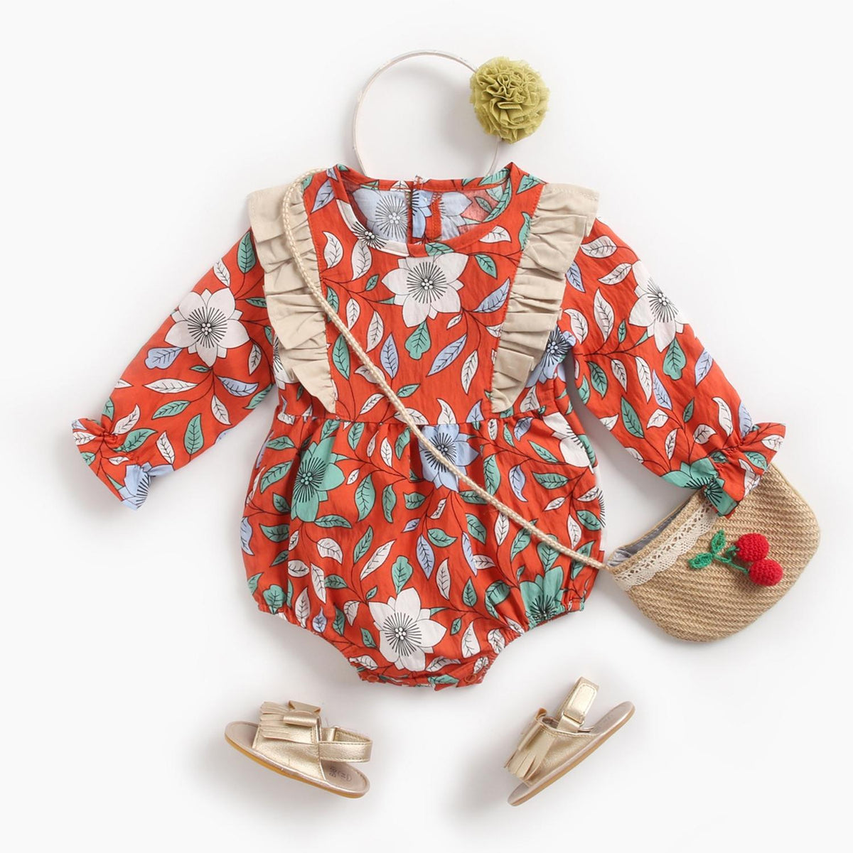 Floral Print Princess Baby Girl Cotton Bodysuits childrensterritory