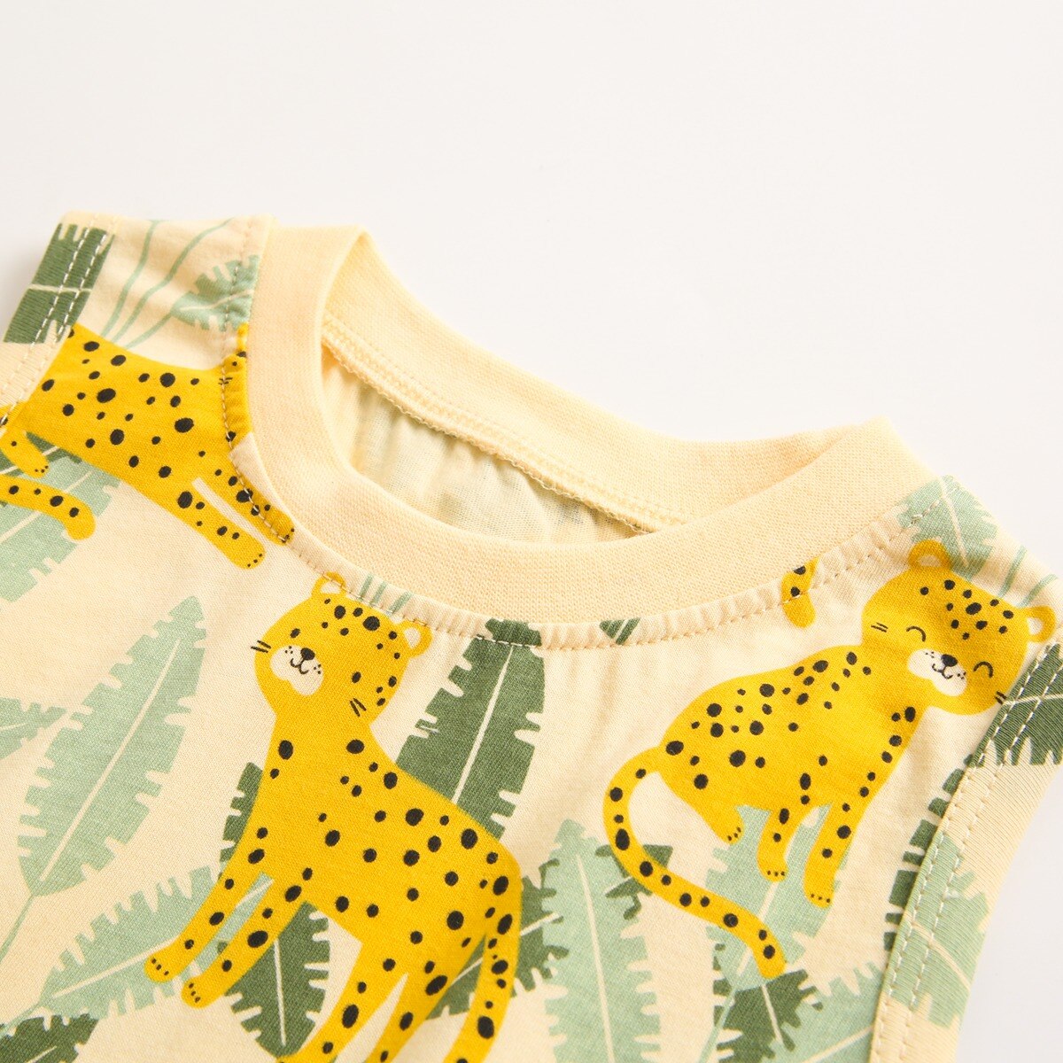 Baby Boys Tiger Print Cotton Sleeveless Bodysuit childrensterritory