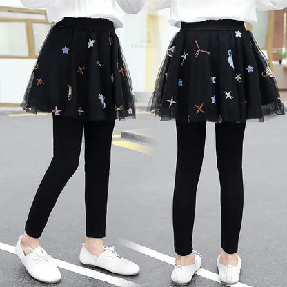 Kids Girls Casual and Comfortable TUTU Skirt Leggings childrensterritory