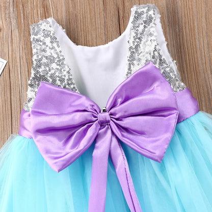 Little Girls Sleeveless Sequin Bowknot Ball Gwon Dresses childrensterritory