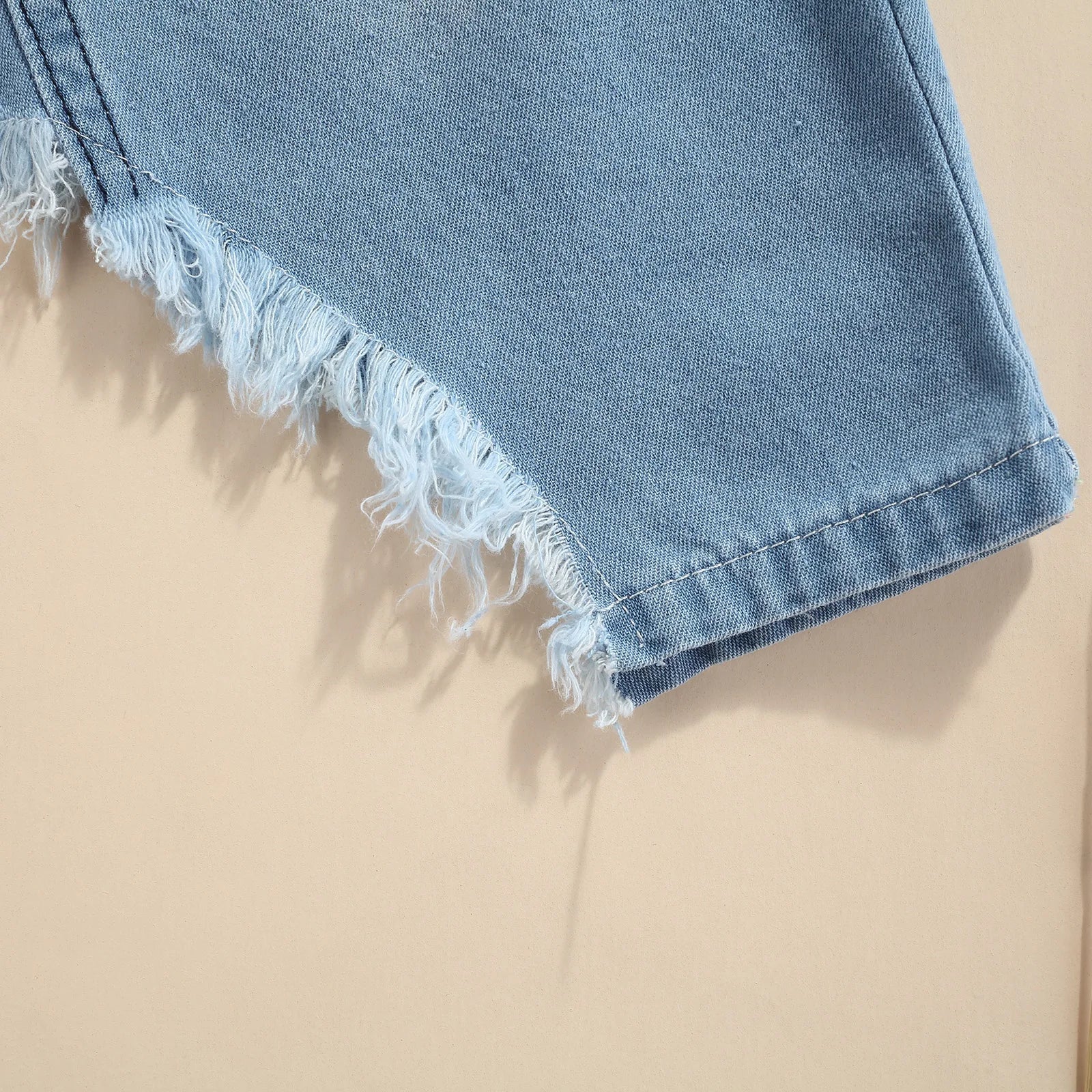 Kids Girls One Shoulder Denim Tops and Irregular Hem Skirt Set childrensterritory