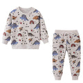 Kids Boys Cartoon Dinosaur Design Long Sleeve Tracksuit Sets childrensterritory